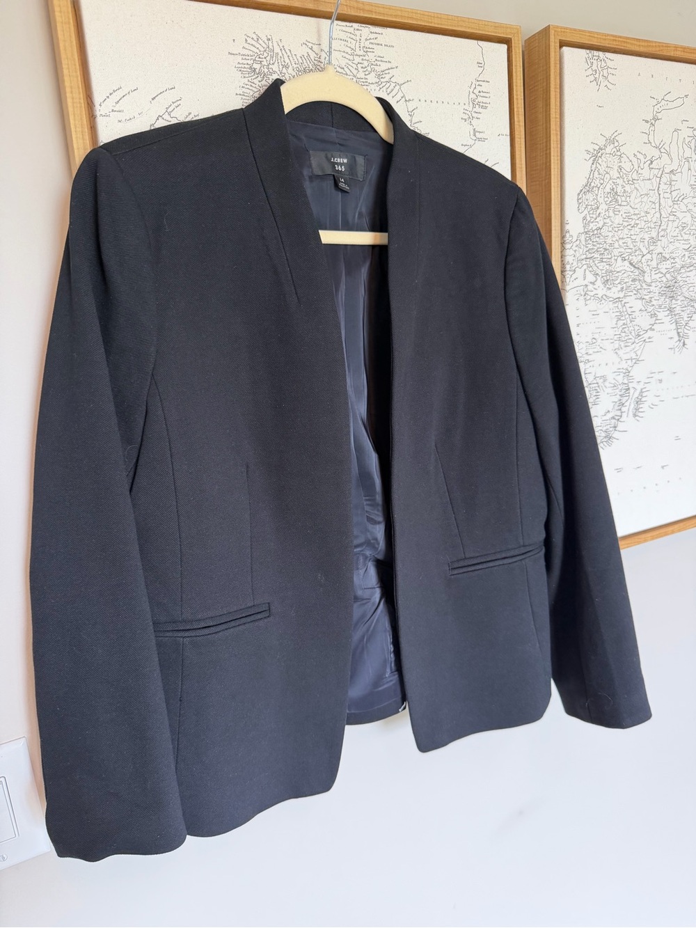 J. Crew Black Open-Front Blazer Jacket